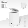 Bathlux 5 litre round pedal bin in white with lid open