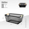 Bathlux metal mesh storage basket with wooden handles in black