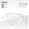 Bathlux metal mesh storage basket with wooden handles in white