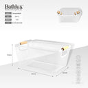 Bathlux metal mesh storage basket with wooden handles in white