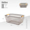 Bathlux metal mesh storage basket with wooden handles in beige