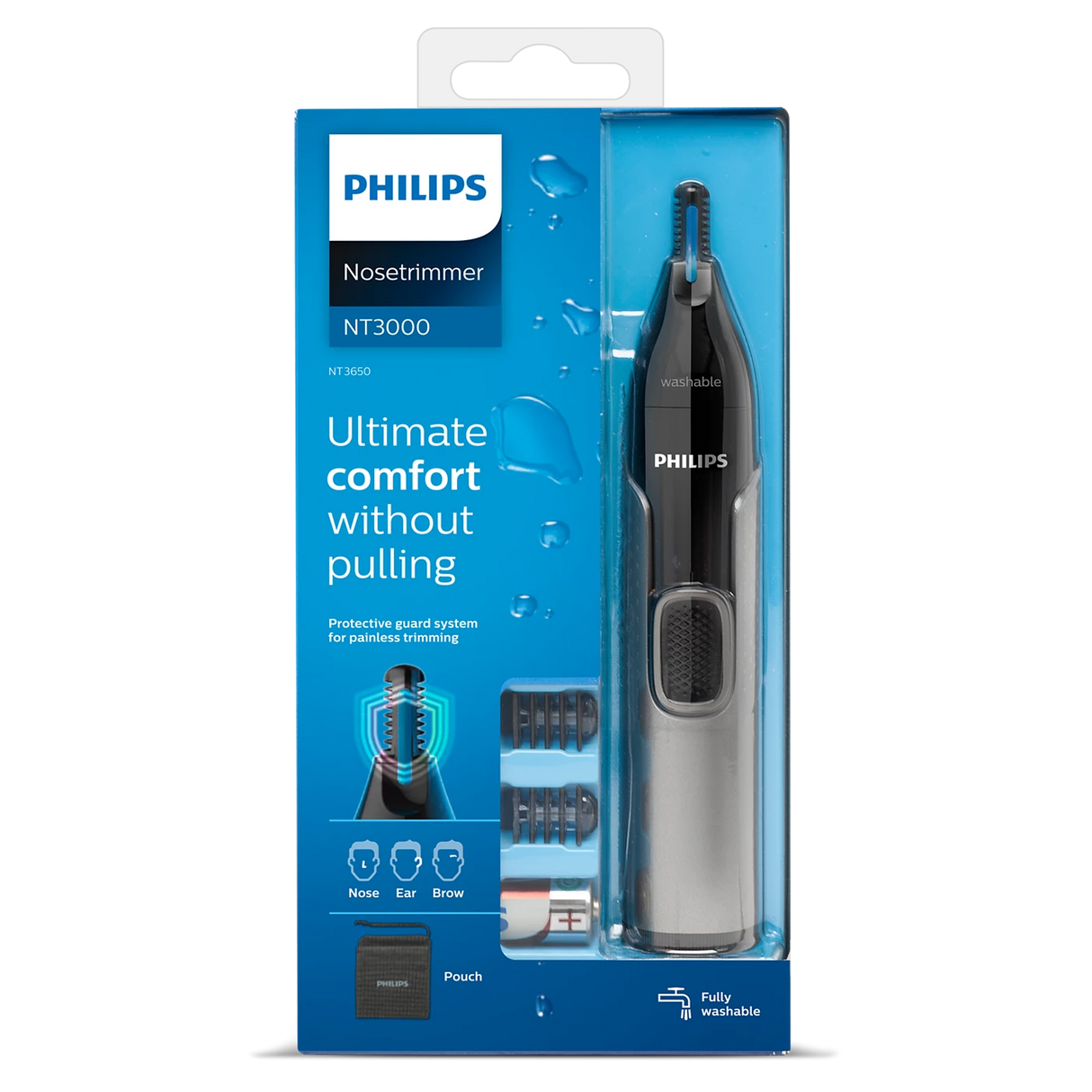 Philips 3000 Series Nose Ear & Brow Trimmer - Precision Trim Technology, Protective Guard System, Fully Washable