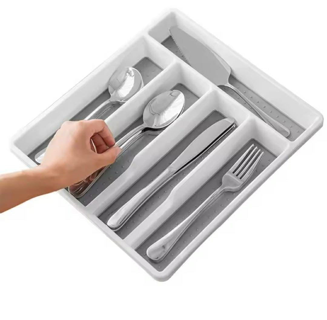 8-Piece Adjustable Plastic Drawer Organiser Set, Divider Holder for Kitchen, Cosmetics, Office & Sundries