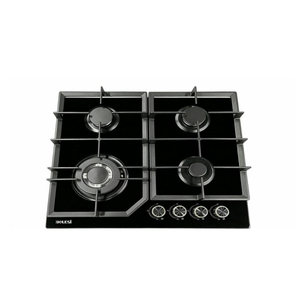 Bolesi ML403 built-in gas hob, 4 burners with wok burner, tempered glass, 60cm