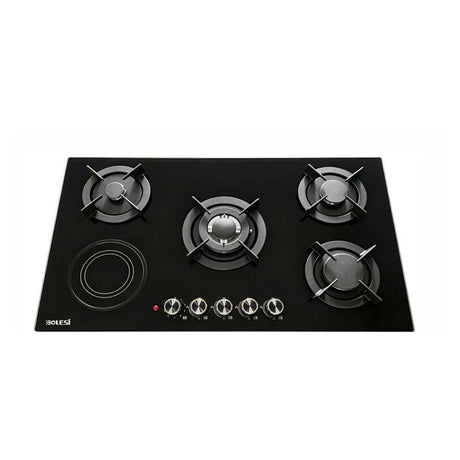 Bolesi ML501D built-in gas hob, 4 gas burners and 1 electric hotplate, tempered glass, 90cm