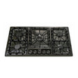 Bolesi ML502 built-in gas hob, 5 burners with centre wok burner, black stainless steel, 90cm