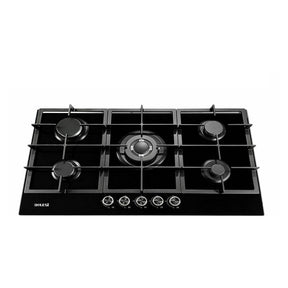Bolesi ML503 built-in gas hob, 5 burners with centre wok burner, tempered glass, 90cm