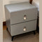 Bedside Table 2 Drawer with Tab Pull Handles 48x40x50cm, Grey