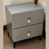 Bedside Table 2 Drawer with Tab Pull Handles 48x40x50cm, Grey