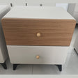 Bedside Table 2 Drawer Oak and White 48x40x50cm
