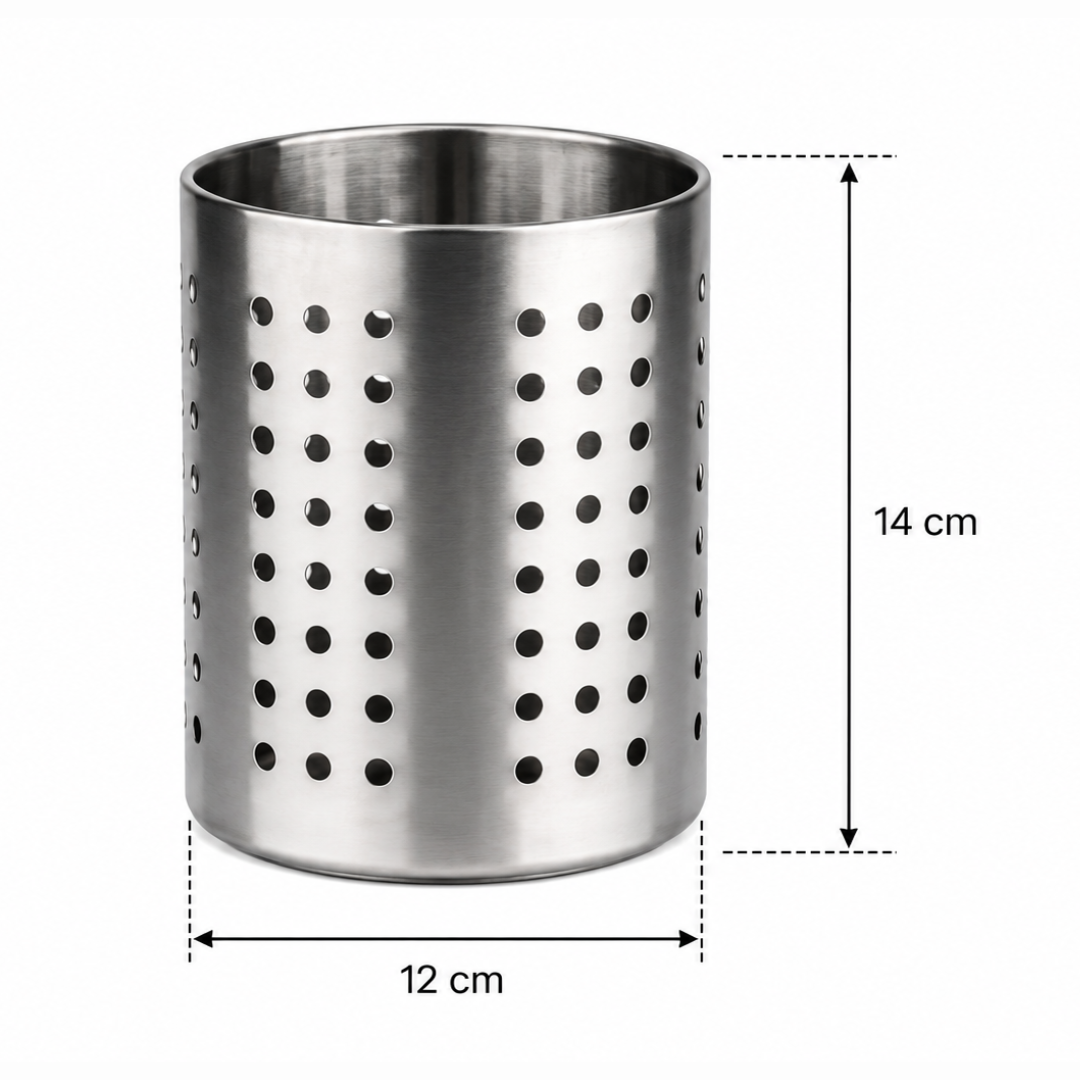 Divine Touch Stainless Steel Cutlery Holder - 12x14cm & 12x18cm