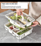 Kitchen Draining Basket with Removable Compartments – Airtight Clip Lid Fridge Meal Prep Storage Box Kenya