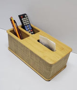 Rattan Serviette & Napkin Holder, Condiment Caddy & Menu Holder – 3-in-1 Modern Dining Table Organiser