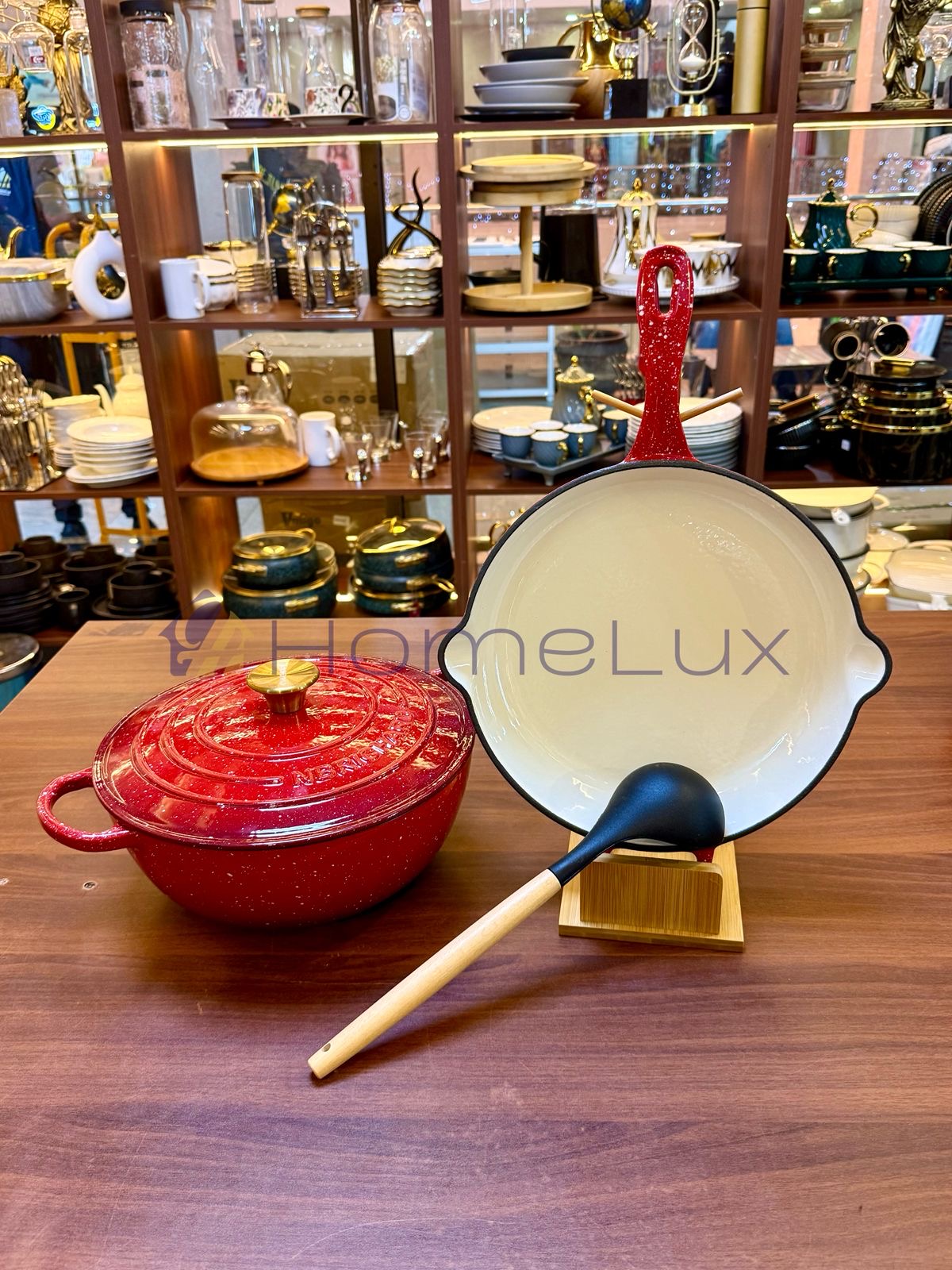 3 Pcs Enamel Cast Iron Cookware Set Heavy-Duty Dutch Oven with Lid | Non-Reactive, Even Heat Distribution Pot for Stewing, Frying & Baking