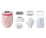 Philips Satinelle Epilator with Opti-Light & 7 Accessories - For Legs & Sensitive Areas, Root Removal as Short as 0.5mm