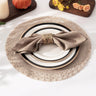 38cm Round Placemats Set of 6 Cotton Woven Heat Resistant Washable Table Mat for Kitchen Dining Room