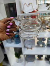 Borosilicate Heat Resistant Mug glass 430ml transparent cup with handle,