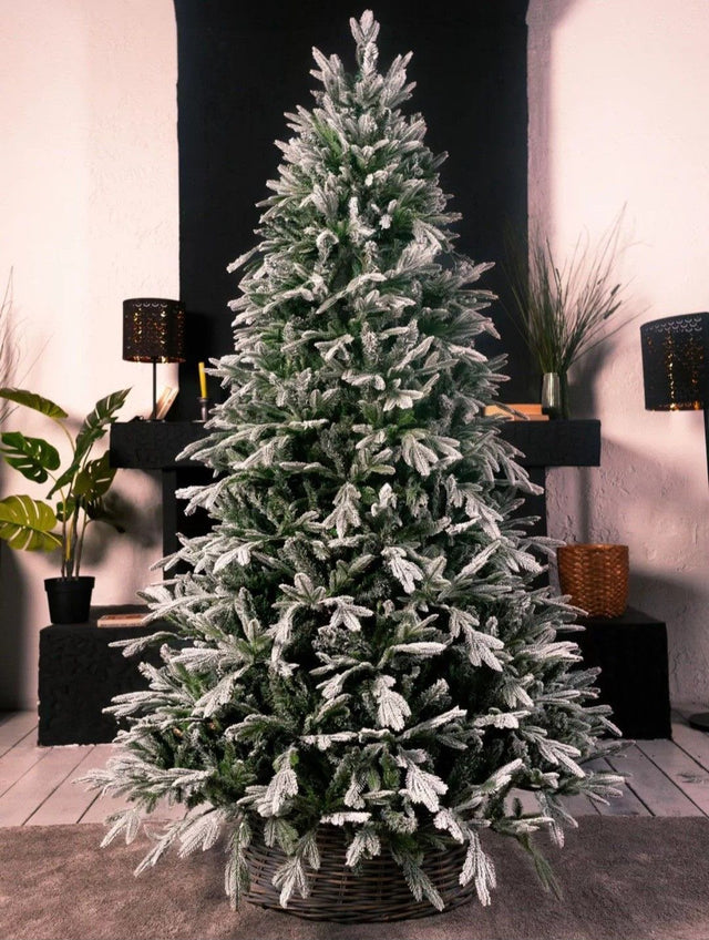 Dark green pine artificial Christmas tree with PVC snow flocking, 7ft, 8ft and 9ft