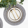 38cm Round Placemats Set of 6 Cotton Woven Heat Resistant Washable Table Mat for Kitchen Dining Room