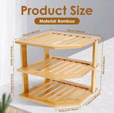 3-in-1 Bamboo Kitchen Corner Rack & Counter Organiser – Water Resistant