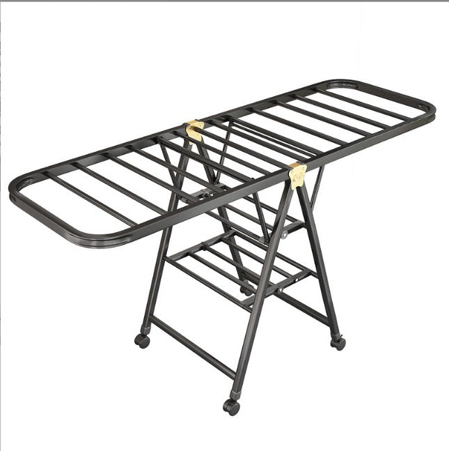 Laundry Day Set: Bamboo Laundry Hamper, Foldable Clothes Drying Rack and 10 Wooden Hangers
