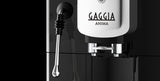 Close-up of the Gaggia Anima Barista Plus professional stainless steel steam wand texturing milk