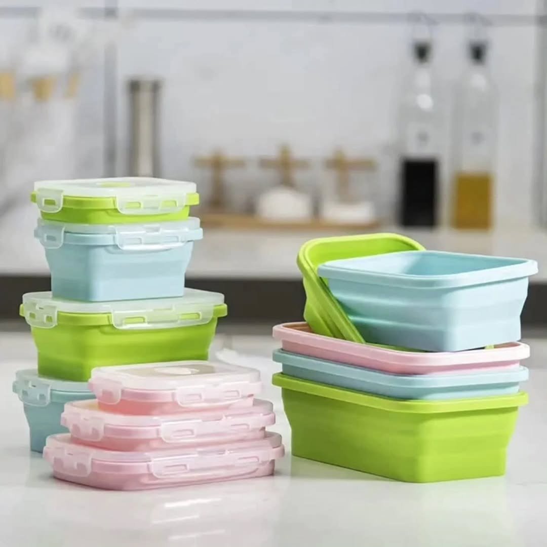 4PCS Collapsible Silicone Food Containers Set Kenya