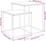 2-Piece Coffee Table & End Table Set – Engineered Wood & Metal