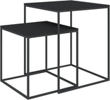 2-Piece Coffee Table & End Table Set – Engineered Wood & Metal