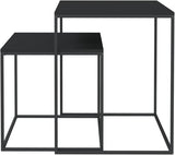 2-Piece Coffee Table & End Table Set – Engineered Wood & Metal
