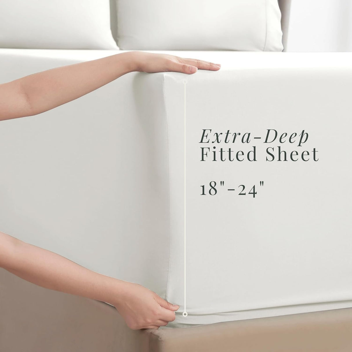 Cotton Bed Sheet Set – 4 Piece Deep Pocket Fitted & Flat BedSheet
