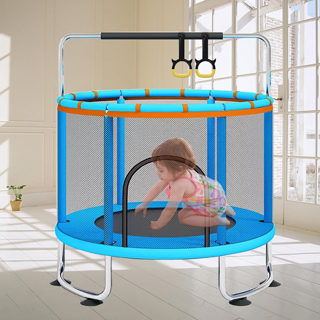 4FT Kids Trampoline with Safety Enclosure Net – Indoor & Outdoor