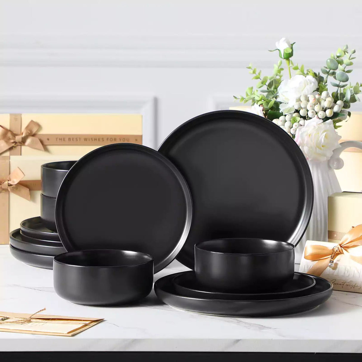 Danny Home Fine Porcelain Plates & Bowls 4pc
