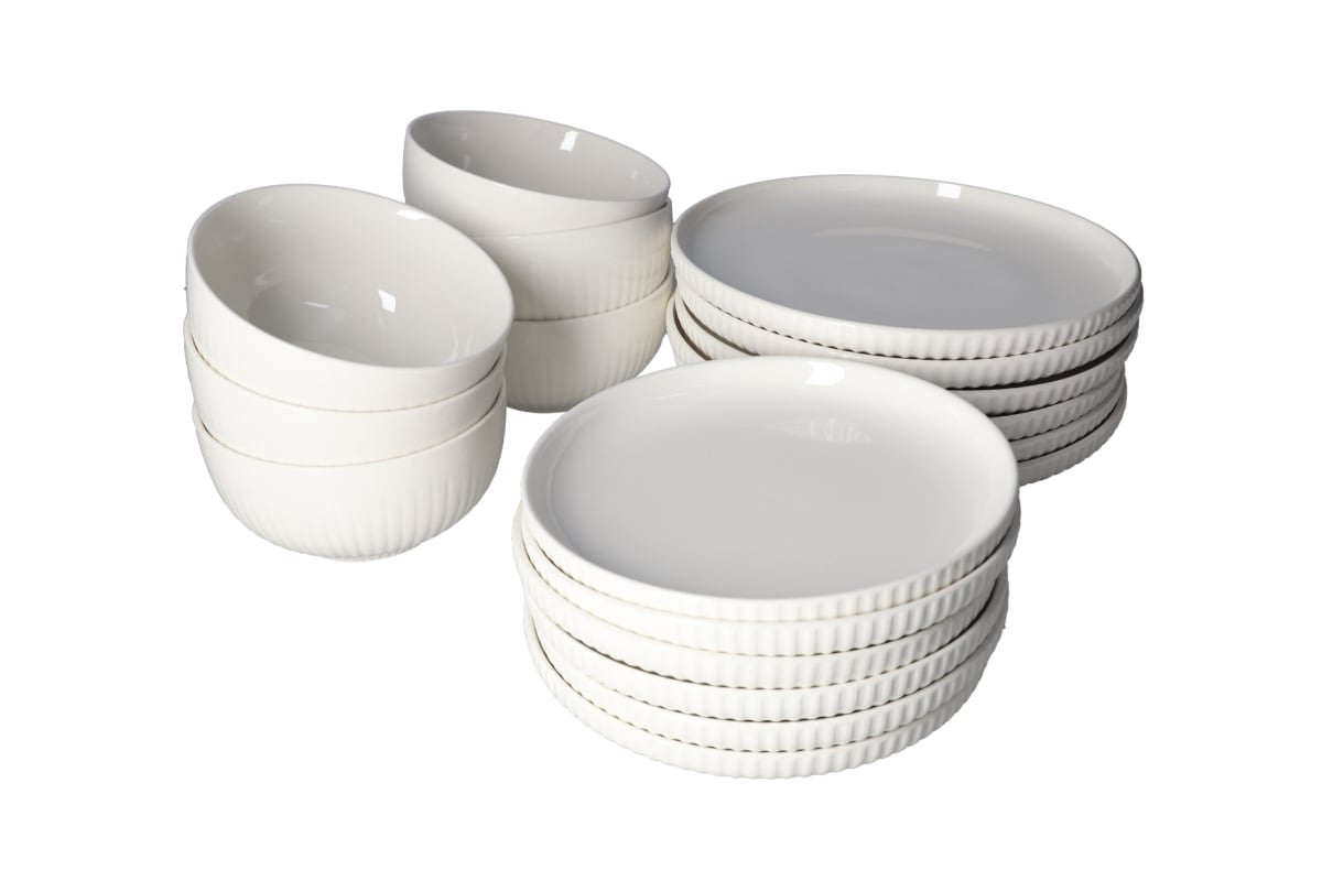 12pcs Danny Home White Porcelain Dinner Set