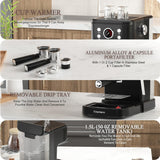 Empstorm® Espresso Machine 20 Bar EM-04E | Semi-Automatic Coffee Maker with Milk Frother