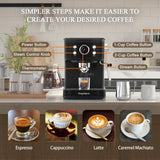 Empstorm® Espresso Machine 20 Bar EM-04E | Semi-Automatic Coffee Maker with Milk Frother