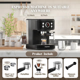 Empstorm® Espresso Machine 20 Bar EM-04E | Semi-Automatic Coffee Maker with Milk Frother
