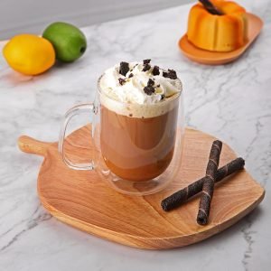 250ml Danny Home Double Walled Glass Mug with Handle (2 Pcs)