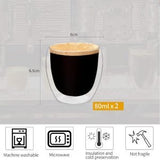 Danny Home 2-Pcs Double Walled Espresso Glasses 80ml