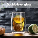 300ml 2-Pcs Danny Home Borosilicate Double Walled Cappuccino Glasses Set