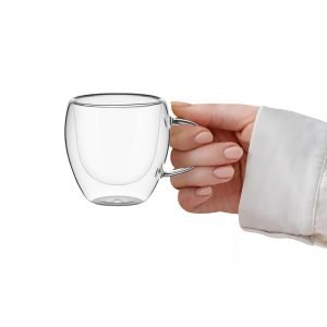 Danny Home 2-Pcs Double Walled Espresso Glasses with Handle 80ml