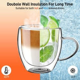 Danny Home 2-Pcs Double Walled Espresso Glasses with Handle 80ml