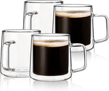 250ml Danny Home Double Walled Glass Mug with Handle (2 Pcs)