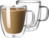 250ml Danny Home Double Walled Glass Mug with Handle (2 Pcs)