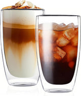 300ml 2-Pcs Danny Home Borosilicate Double Walled Cappuccino Glasses Set