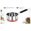 Divine Touch Stainless Steel Sauce Pan with Copper Bottom and Spouts, 17cm