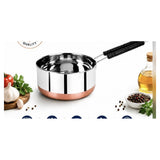 Divine Touch Stainless Steel Sauce Pan with Copper Bottom and Spouts, 18cm
