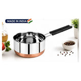 Divine Touch Stainless Steel Sauce Pan with Copper Bottom and Spouts, 20cm