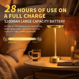 Nordic Wireless Table lamp for Bedroom rechargeable desk lamp beside table Stepless table Reading lamp Cordless Vintage modern desk lamp