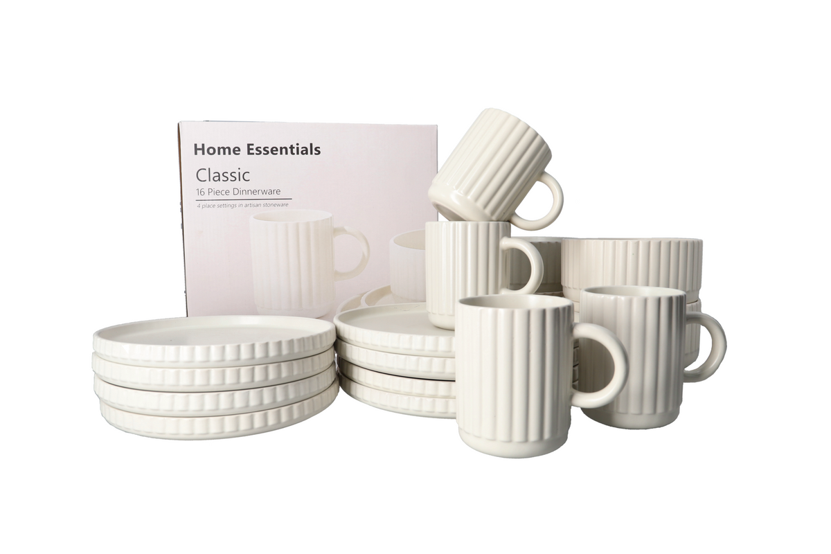 Danny Home Classic 16 Piece Ceramic Dinner Set Cream